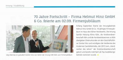 70 Jahre Fortschritt – die Helmut Hinz GmbH & Co. feierte am 02.09.2016 Firmenjubiläum