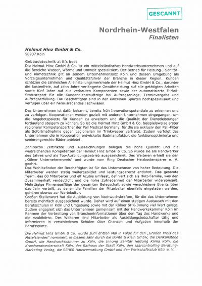 Laudatio „Großer Preis des Mittelstandes